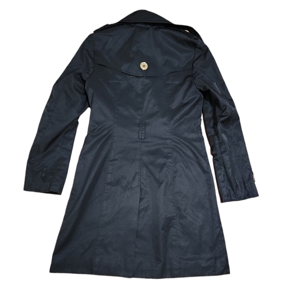 MICHAEL KORS Black Trench Coat with Gold Colored Buttons - Picture 8 of 16